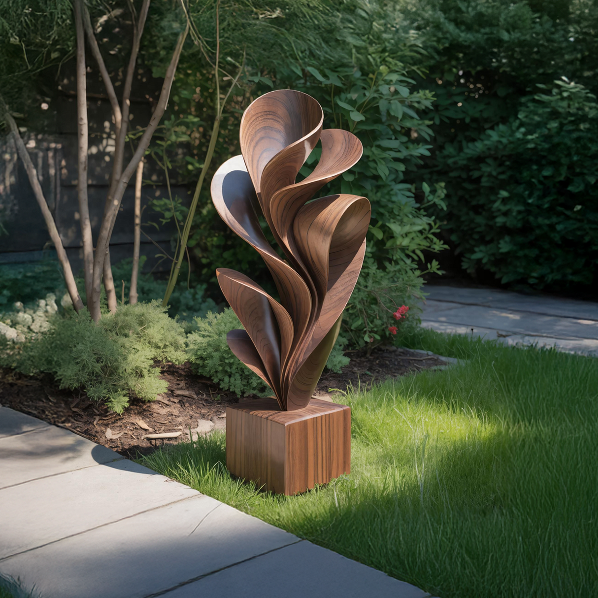 Farmhouse Solid Wood Sculpture Outdoor Garden Decoration