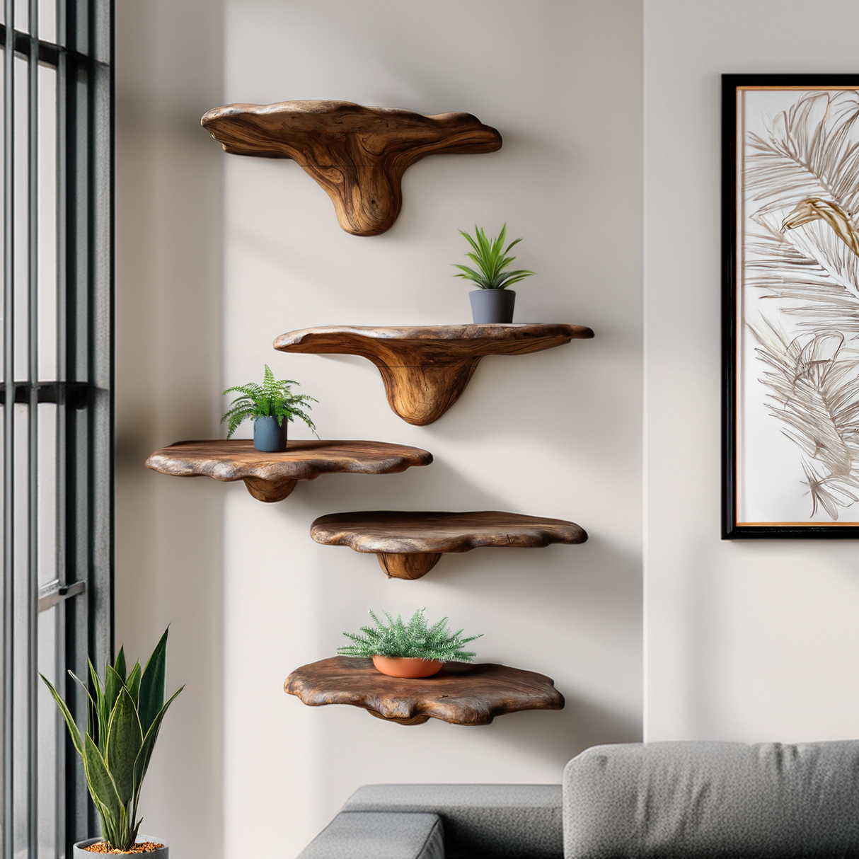 Modern Wooden Mushroom Shelf Furniture Decor For Home