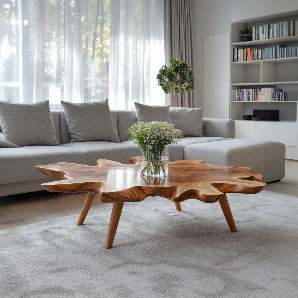 Handcrafted Low Table For Wooden Room Decor