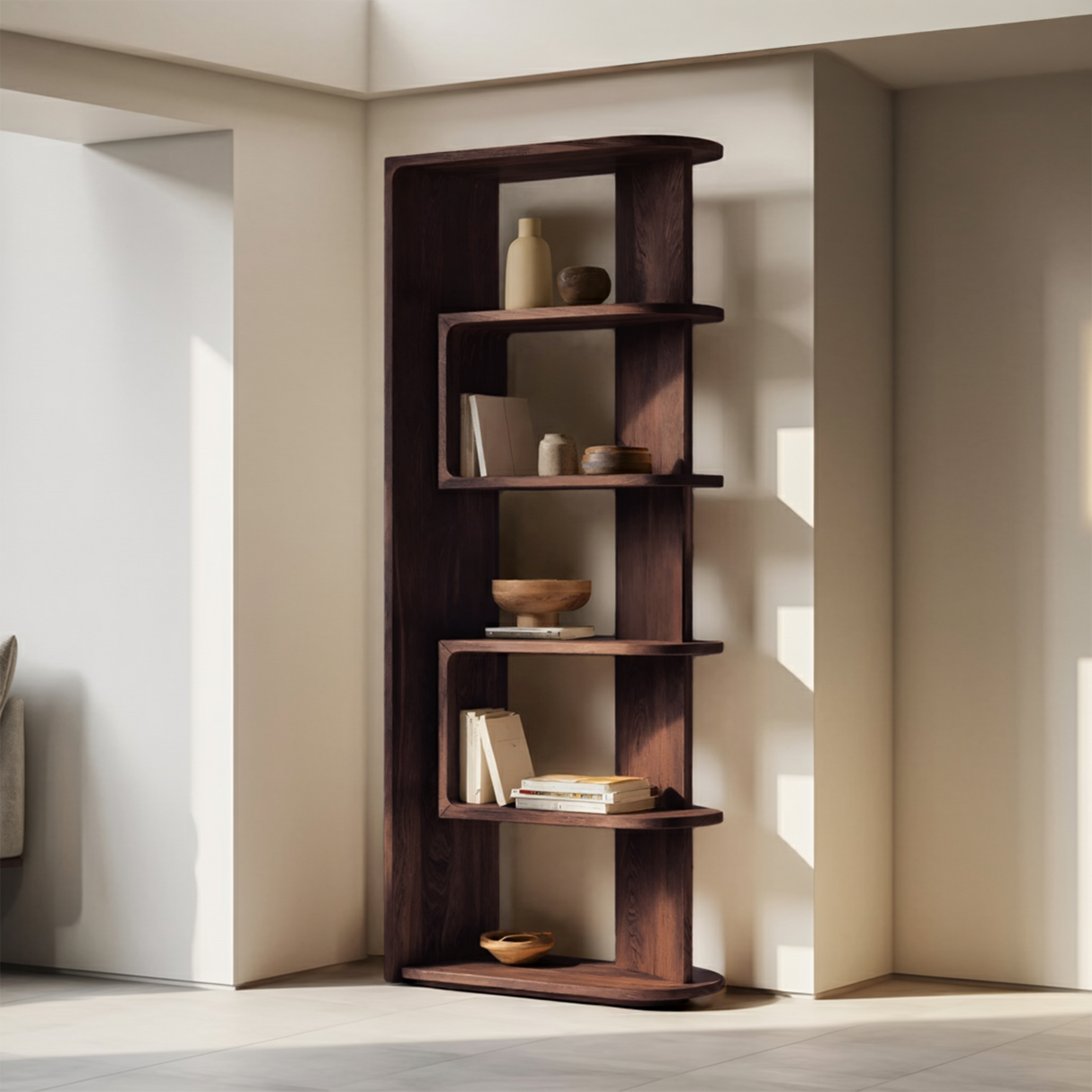 Minimalist Vertical Display Bookshelf For Living Room