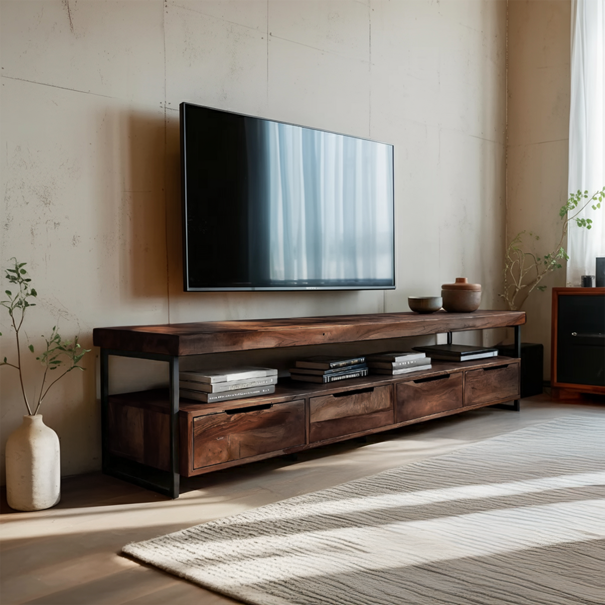 Elegant TV Cabinet With Functional Design For Media Equipment
