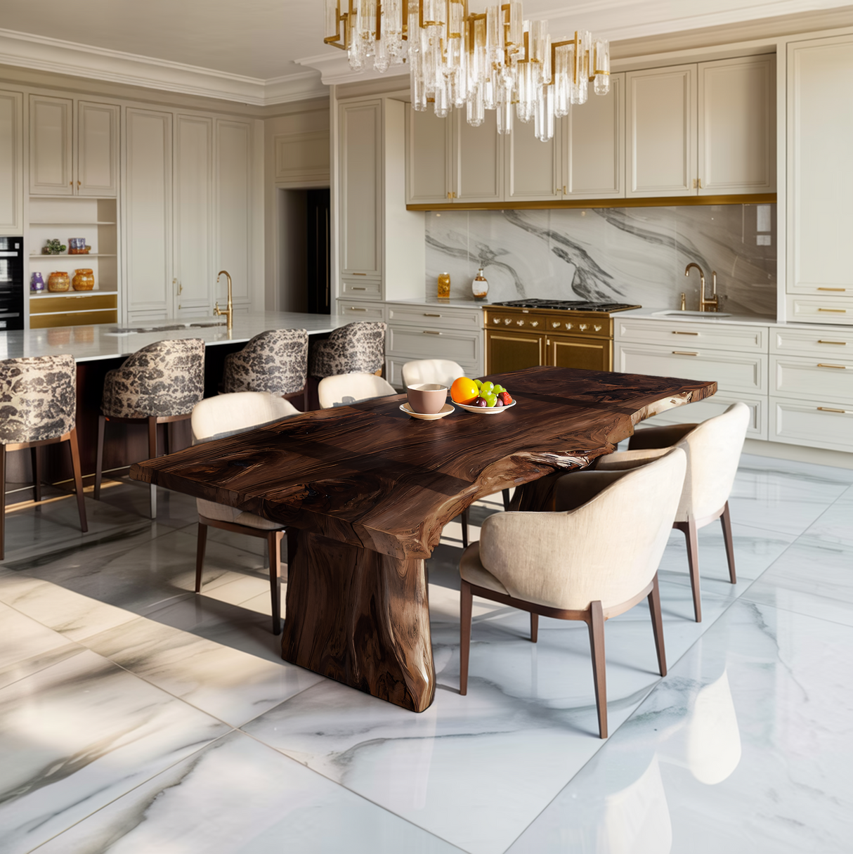 Handcrafted Live Edge Dining Table For Modern Kitchen