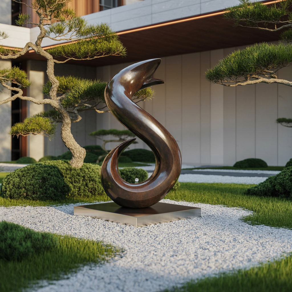 Handmade Abstract Wooden Sculpture For Living Room