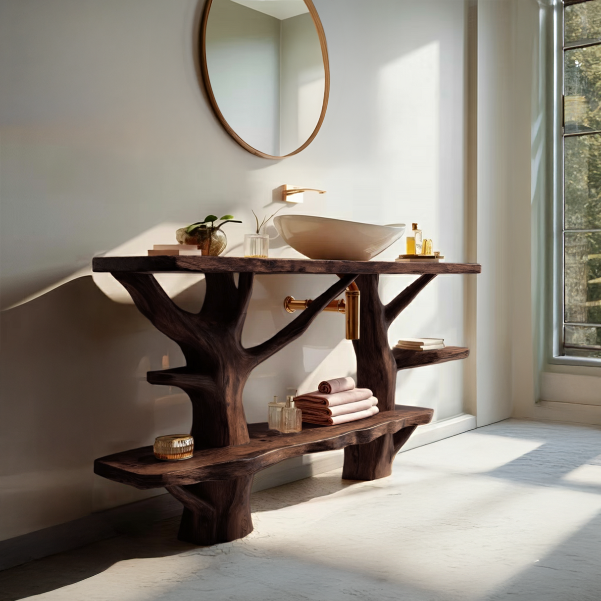 Mid Century Solid Wood Vanity Furniture Decor For Modern Bathroom