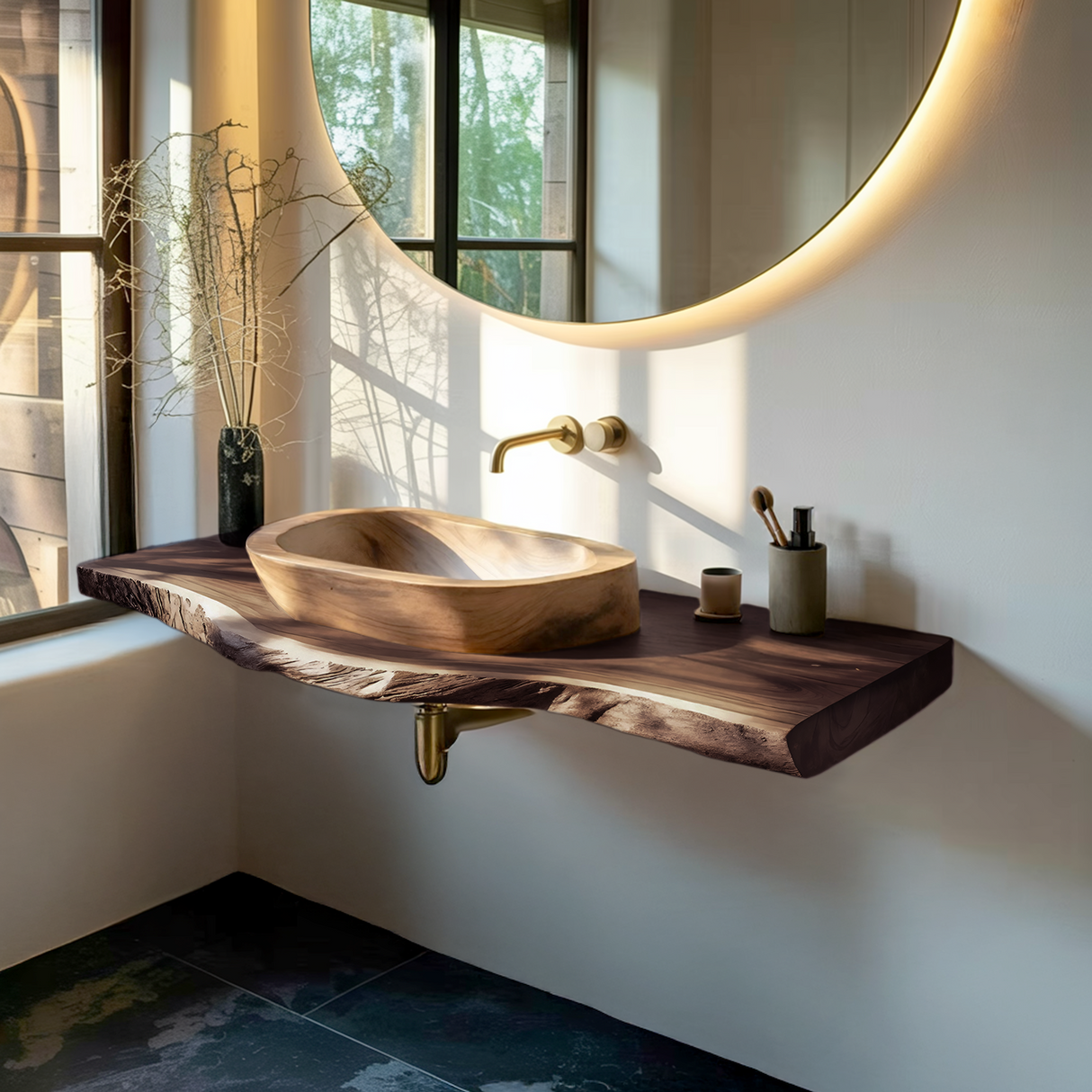 Handcrafted Vanity With Storage For Bathroom Design