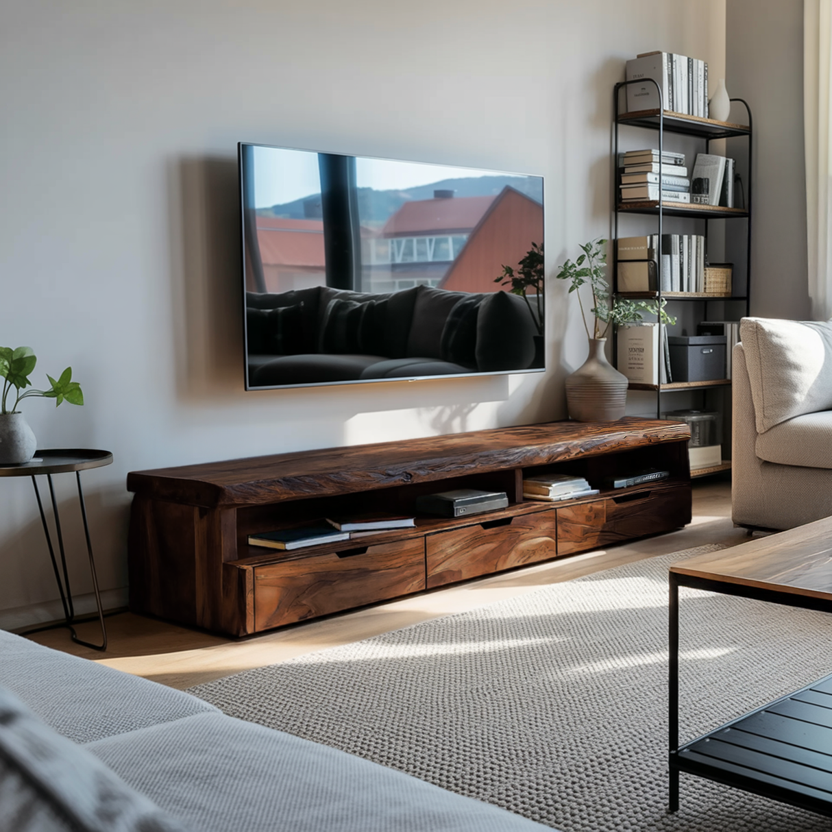 Handcrafted TV Console For Stylish Living Room Setup