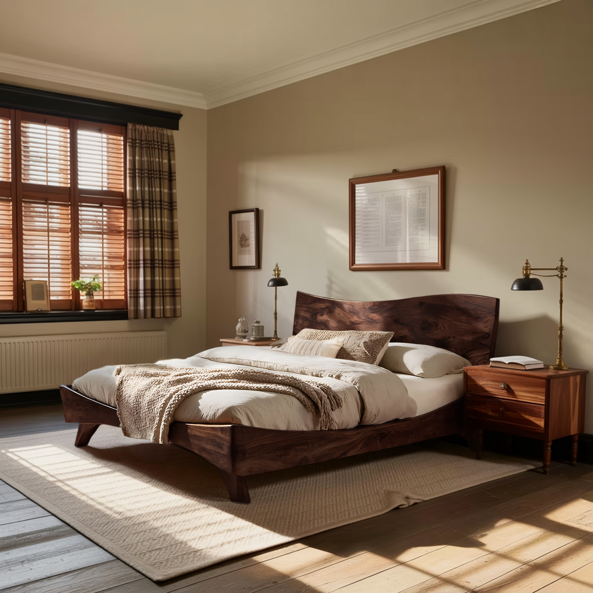 Modern Set Bed Frame And Headboard For Bedroom