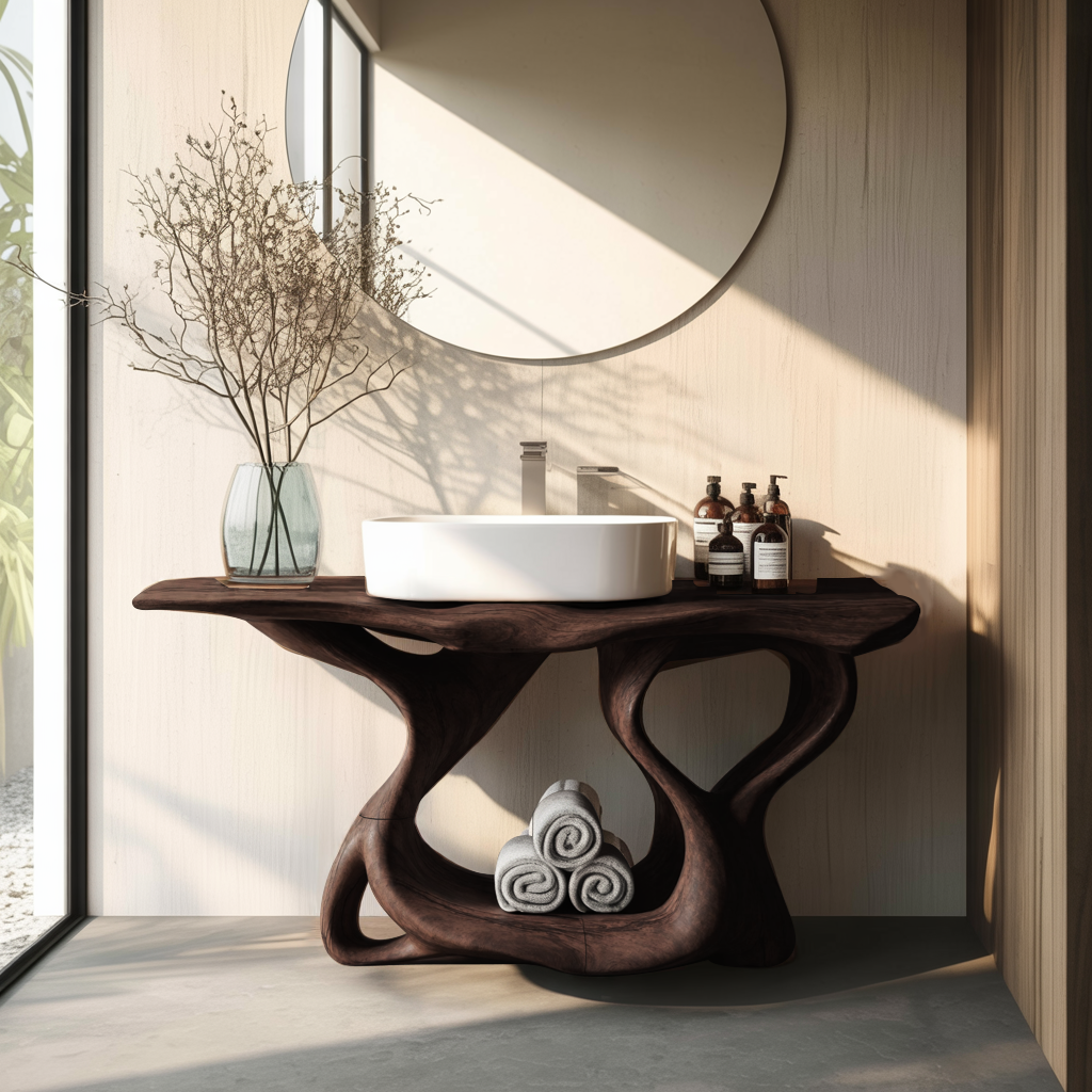 Rustic Solid Wood Vanity For Bathroom Furniture Decor