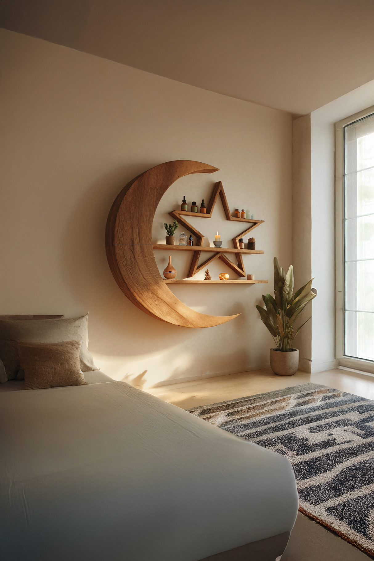 Modern Celestial Wall Shelf For Living Room Accent