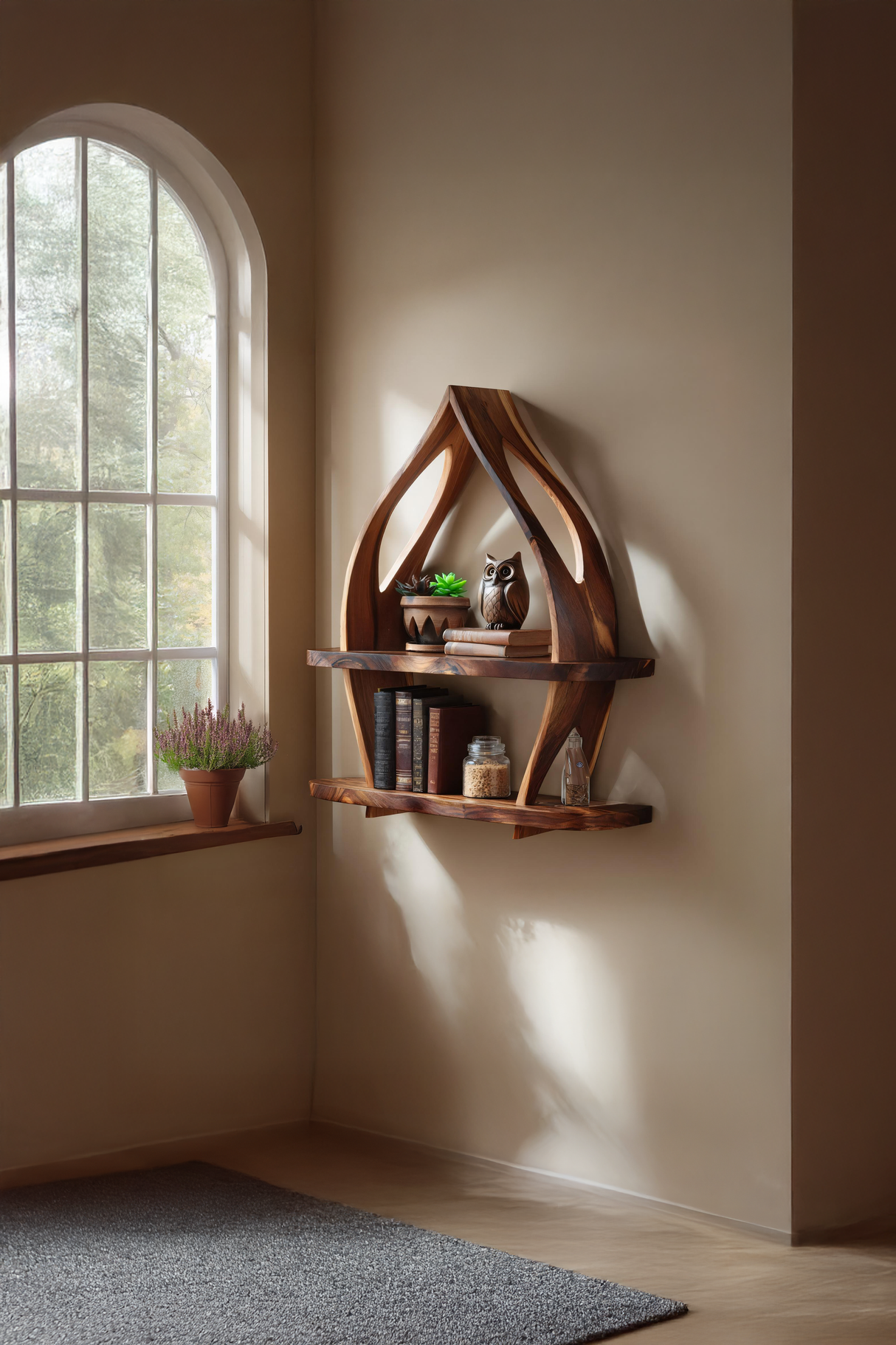 Farmhouse Solid Wood Wall Shelf For Entryway Design