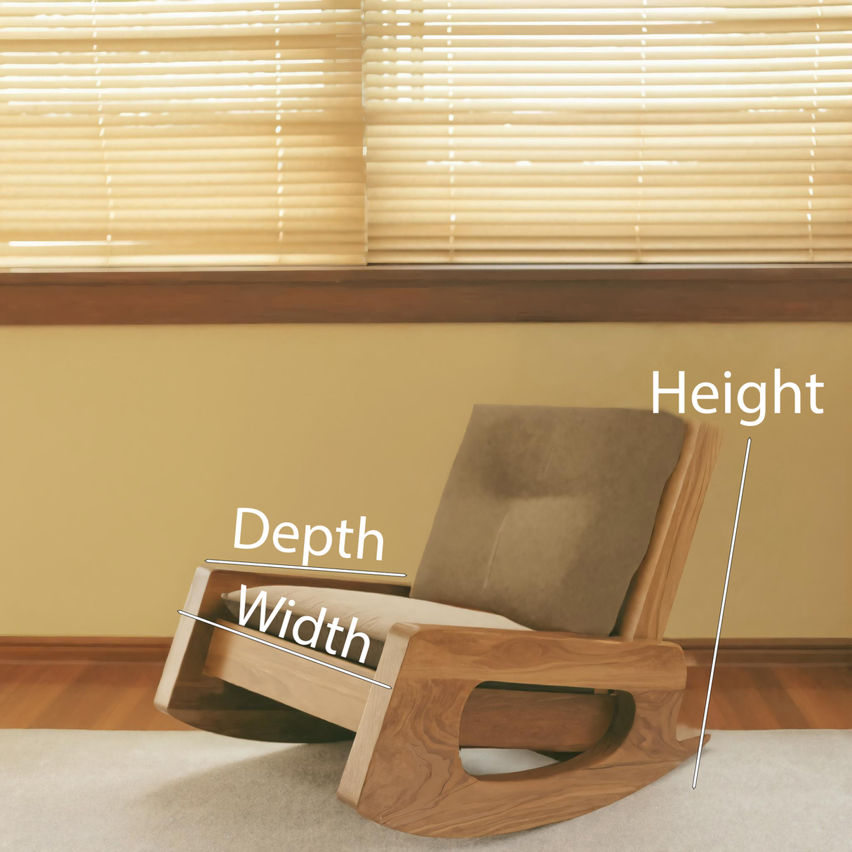 Modern Rocking Lounge Chair With Cushioned Seat For Bedroom