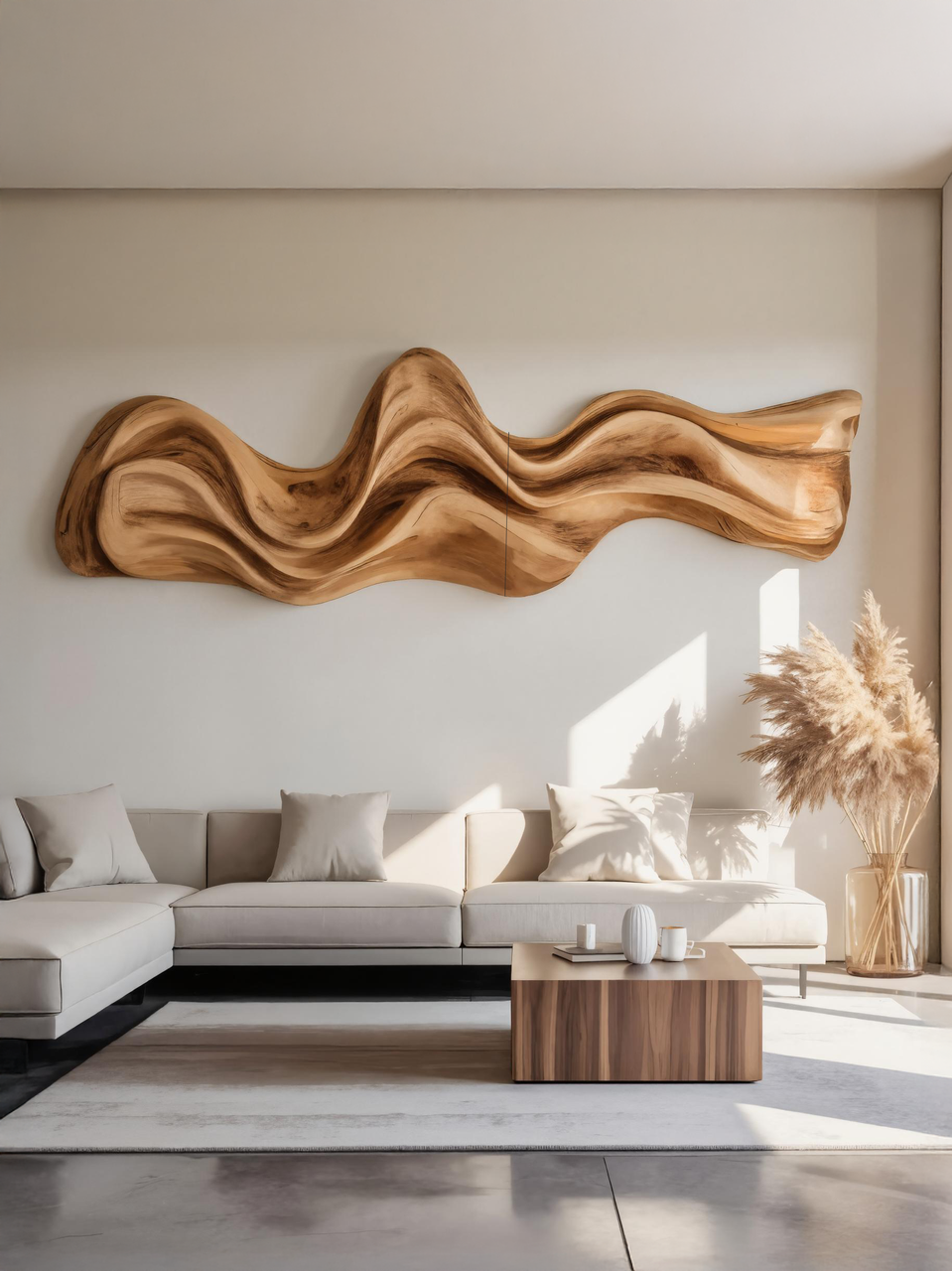 Large Wavy Wall Art Sculpture For Living Room