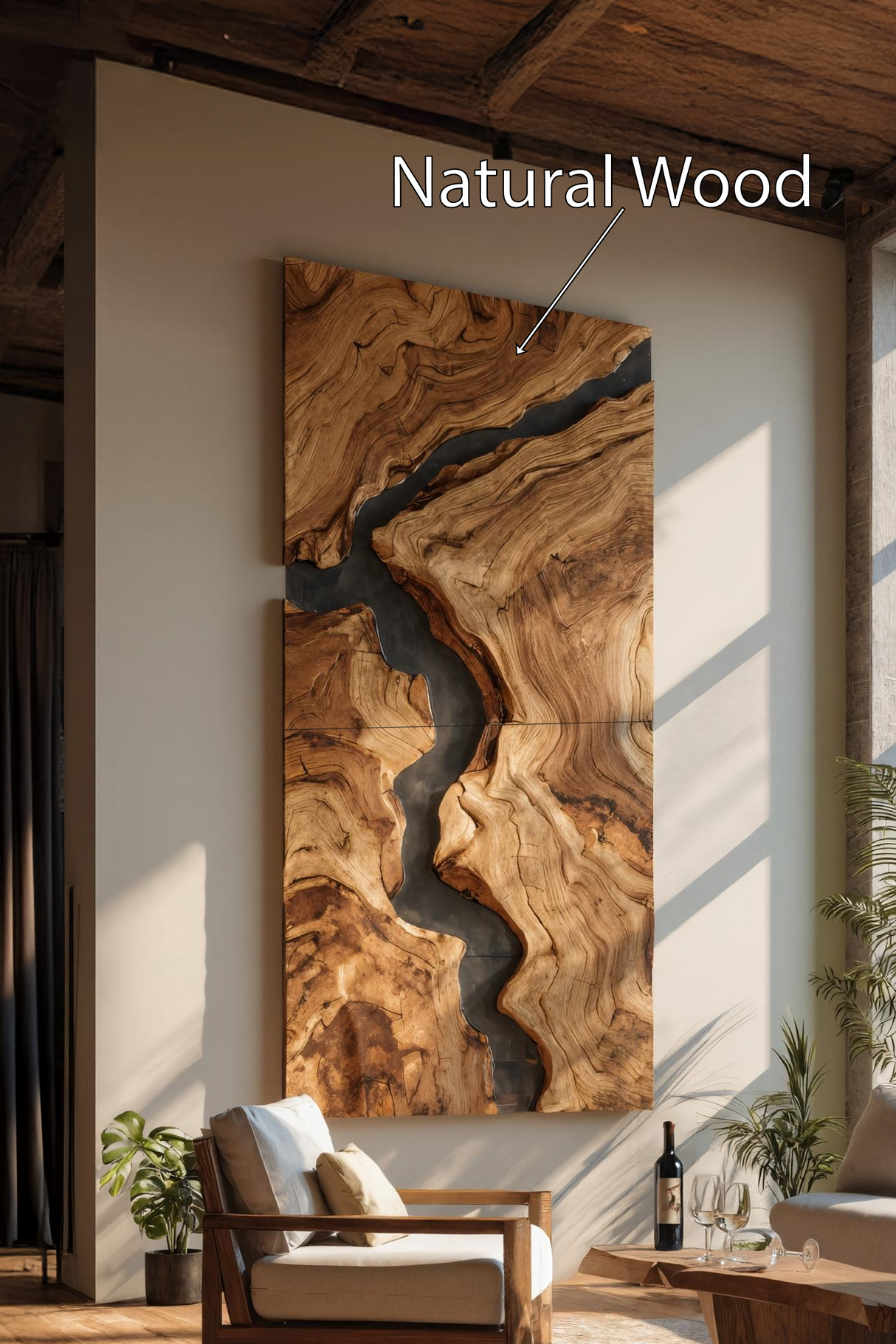 Mid Century Wooden Wall Art Sculpture For Entryway