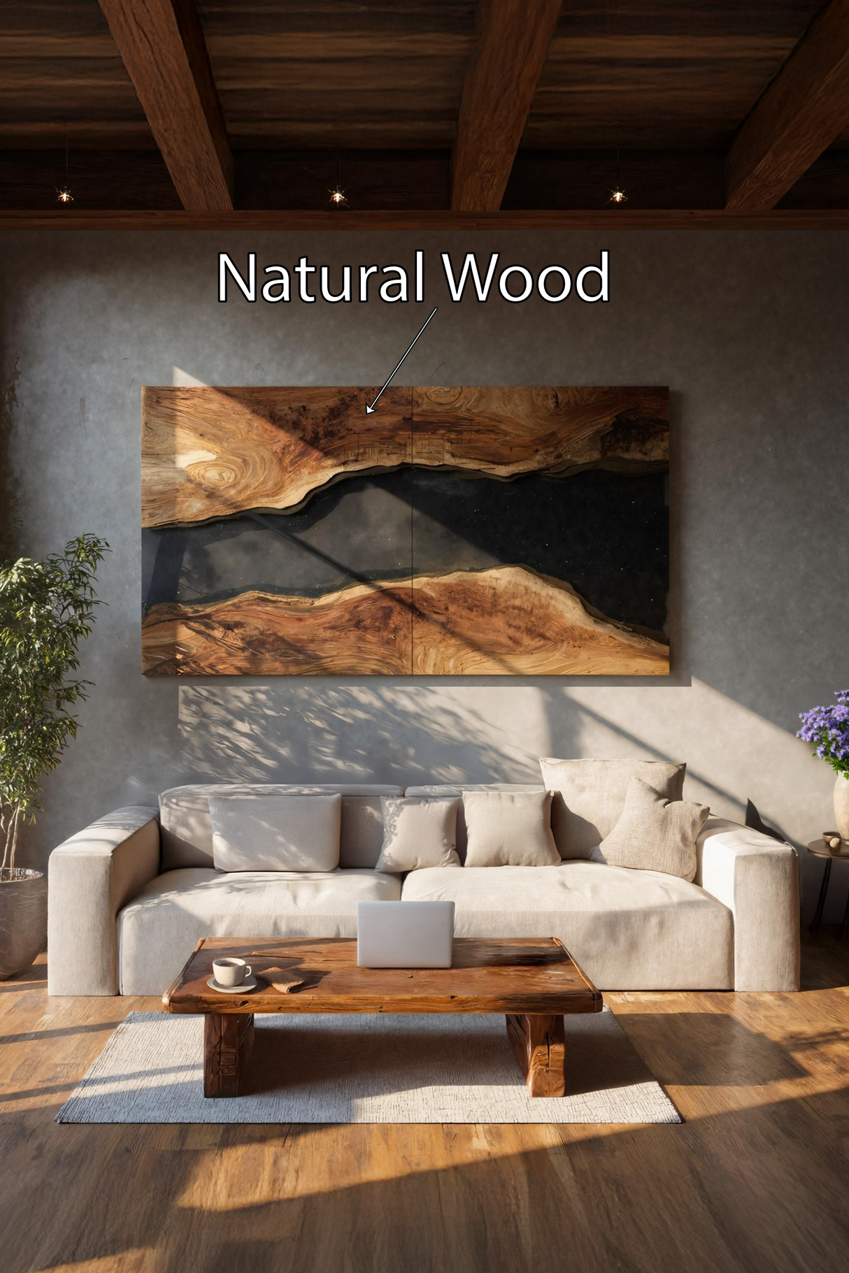 Farmhouse Solid Wood Wall Sculpture For Living Room