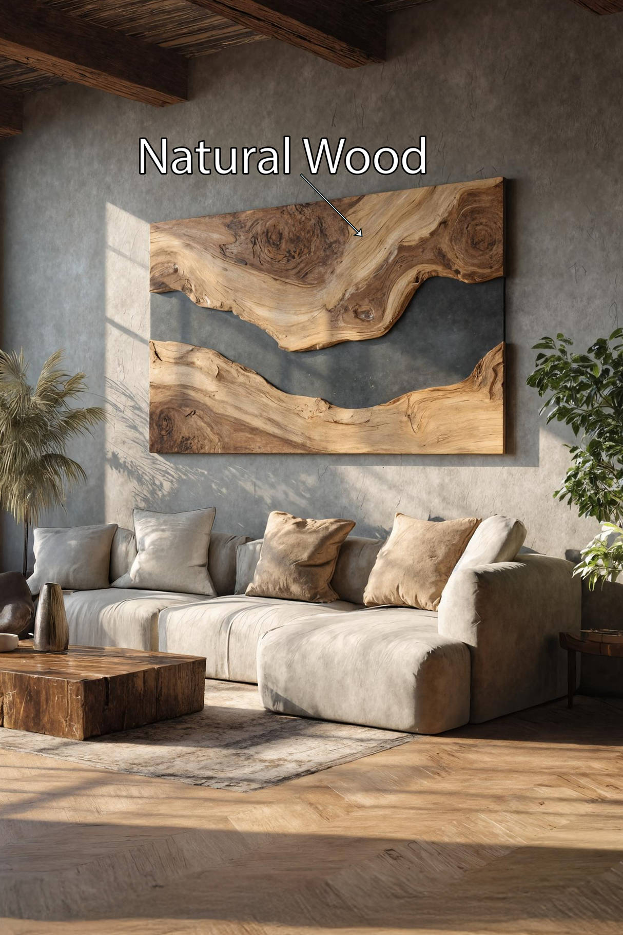 Modern Wooden Wall Art Sculpture For Bedroom Design