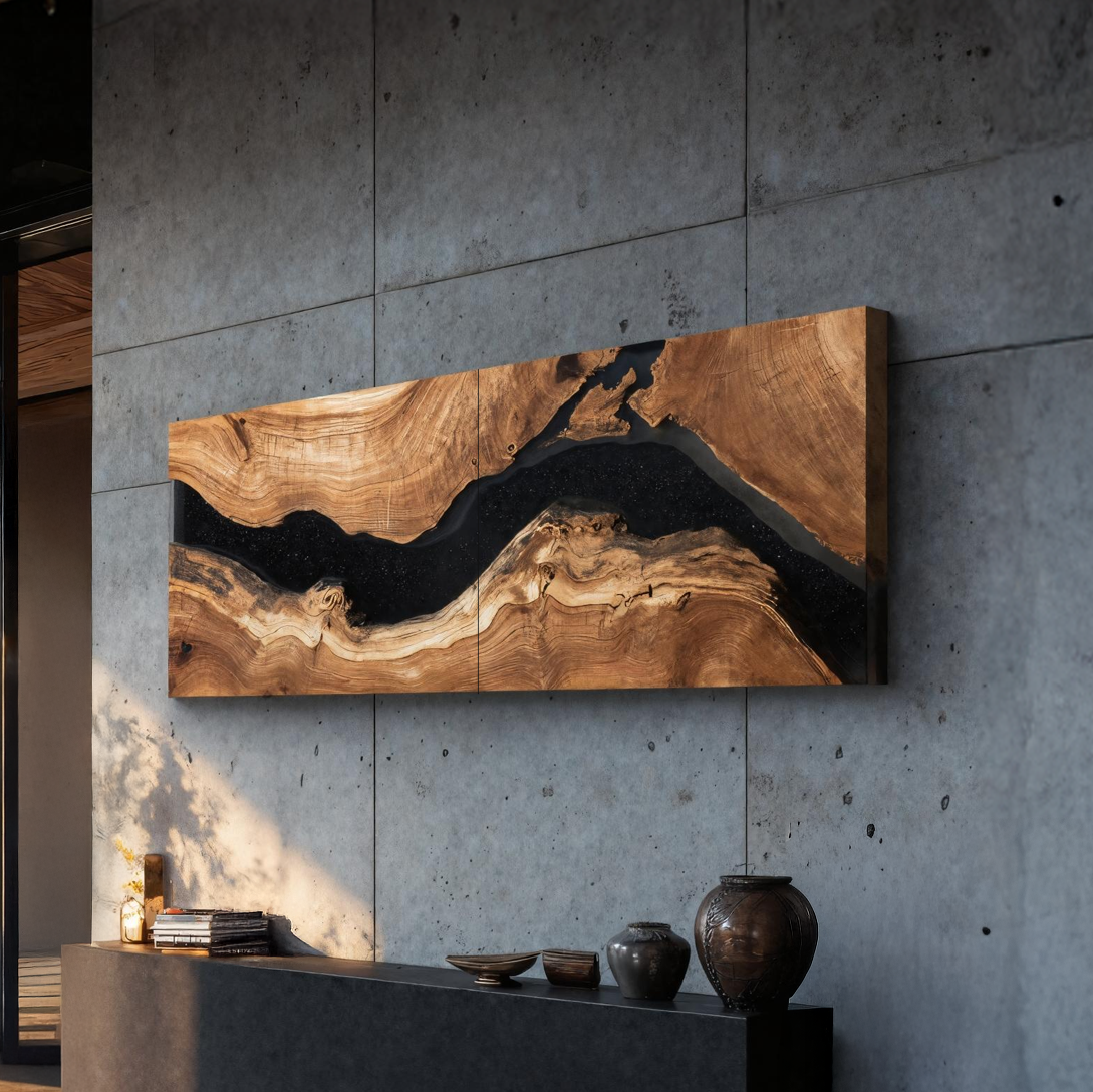 Handcrafted Wooden Rectangular Wall Art For Living Room Decor