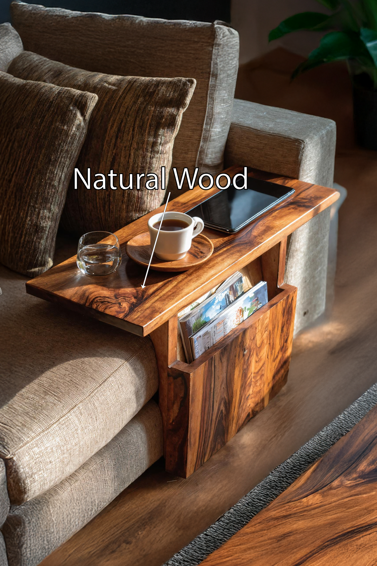 Modern Live Edge Armrest For Elegant Living Room