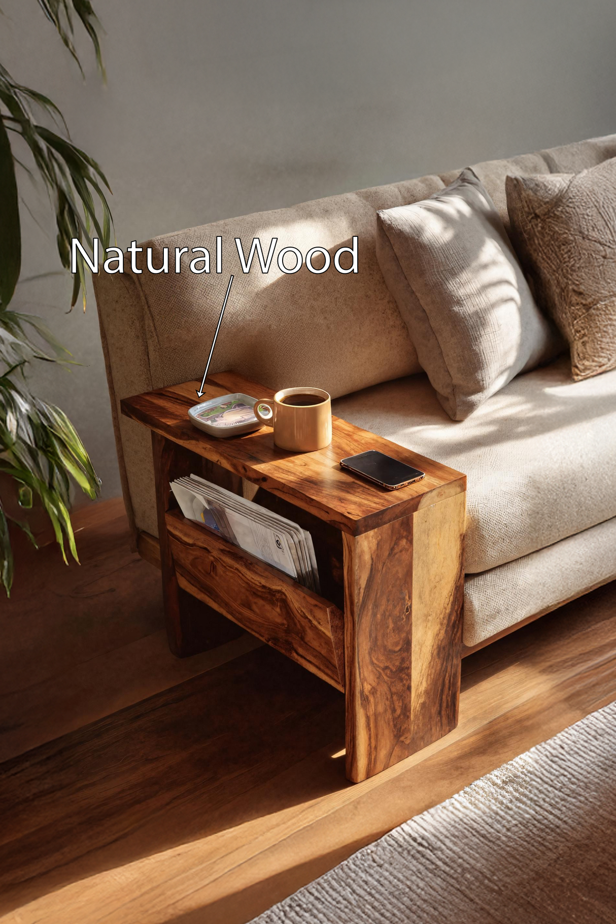 Mid Century Solid Wood Side Table For Home Furniture