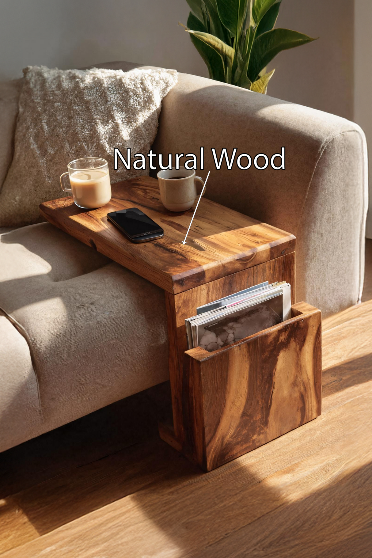 Handcrafted Wooden Armrest For Living Room Design