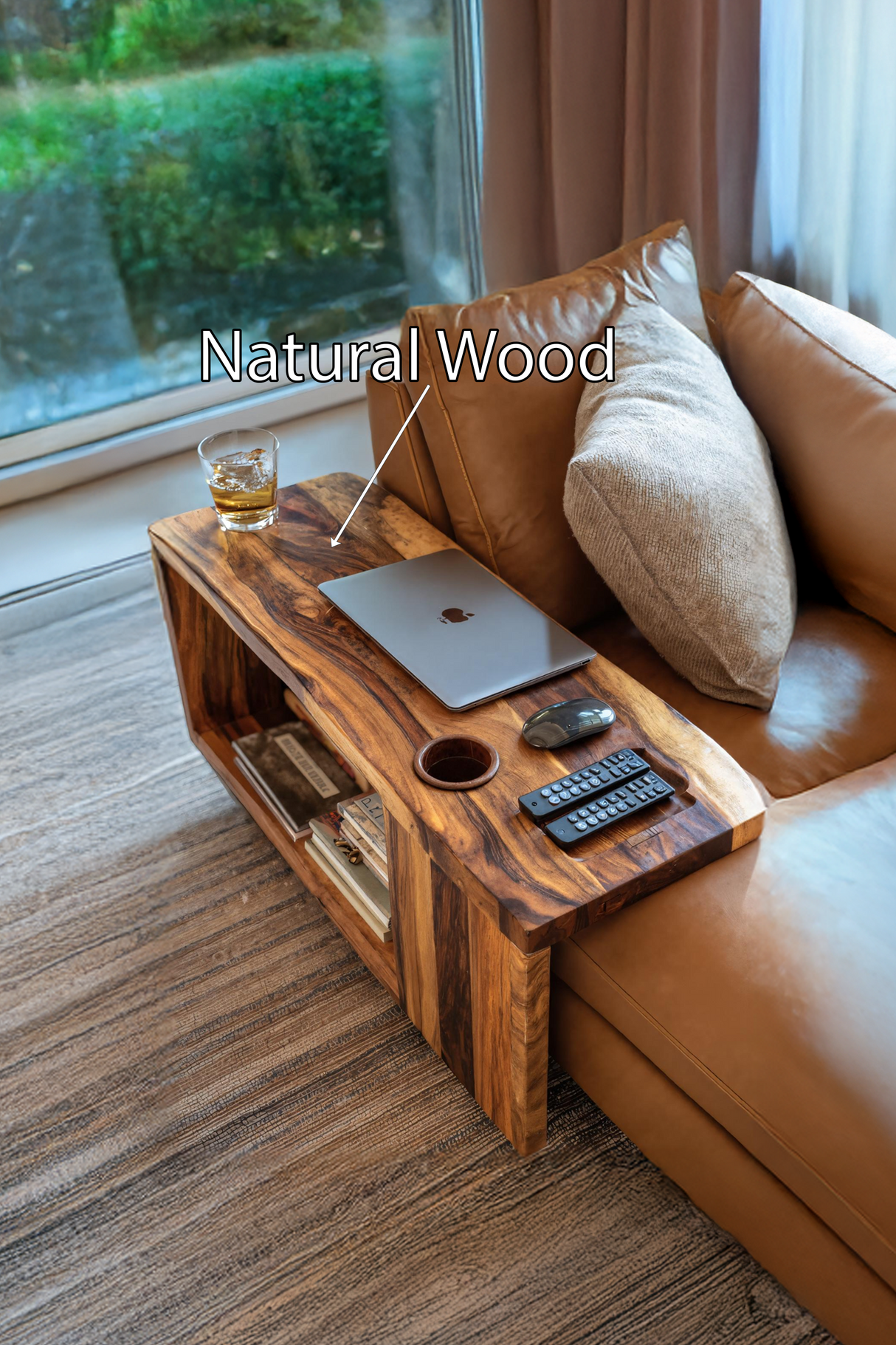 Rustic Live Edge Side Table For Warm Home Interior