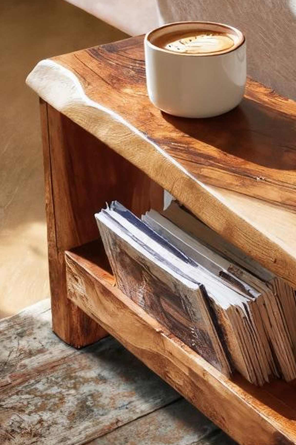 Mid Century Wooden Side Table For Living Room Decor