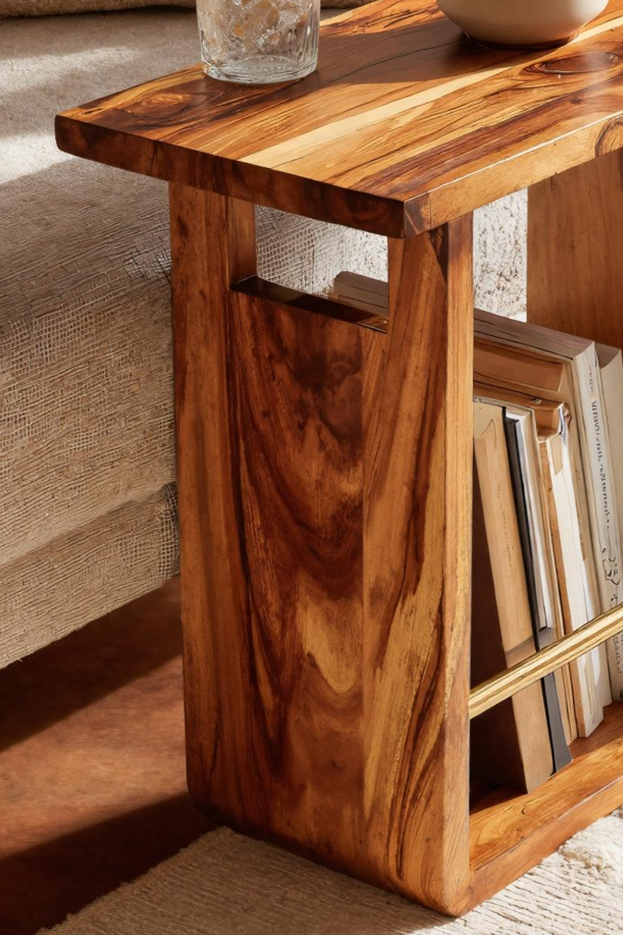 Modern Solid Wood Side Table For Living Room Setup