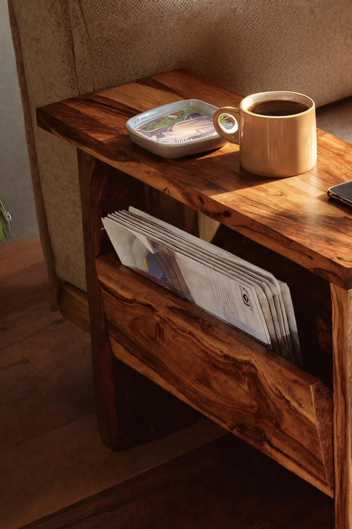 Mid Century Solid Wood Side Table For Home Furniture