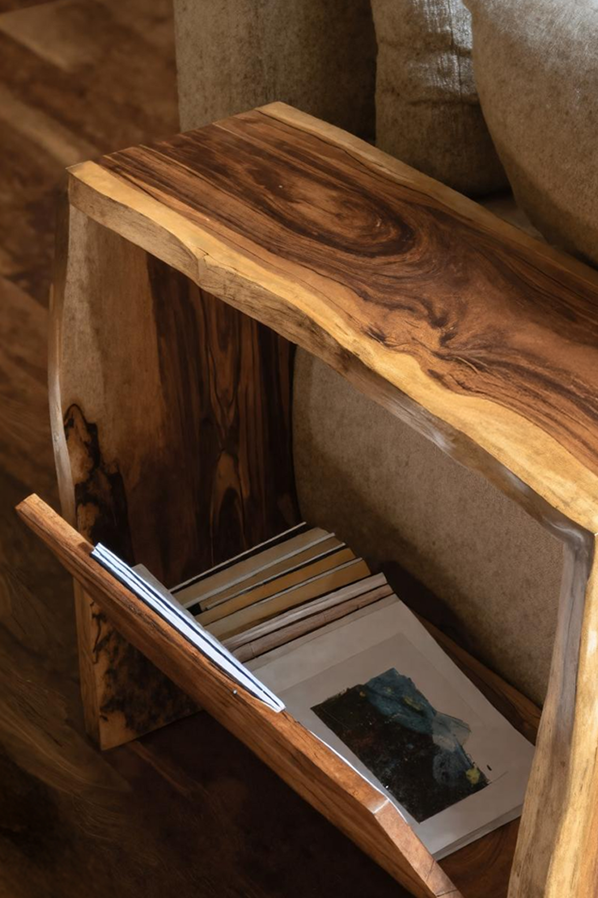 Farmhouse Wooden Side Table For Rustic Home Style