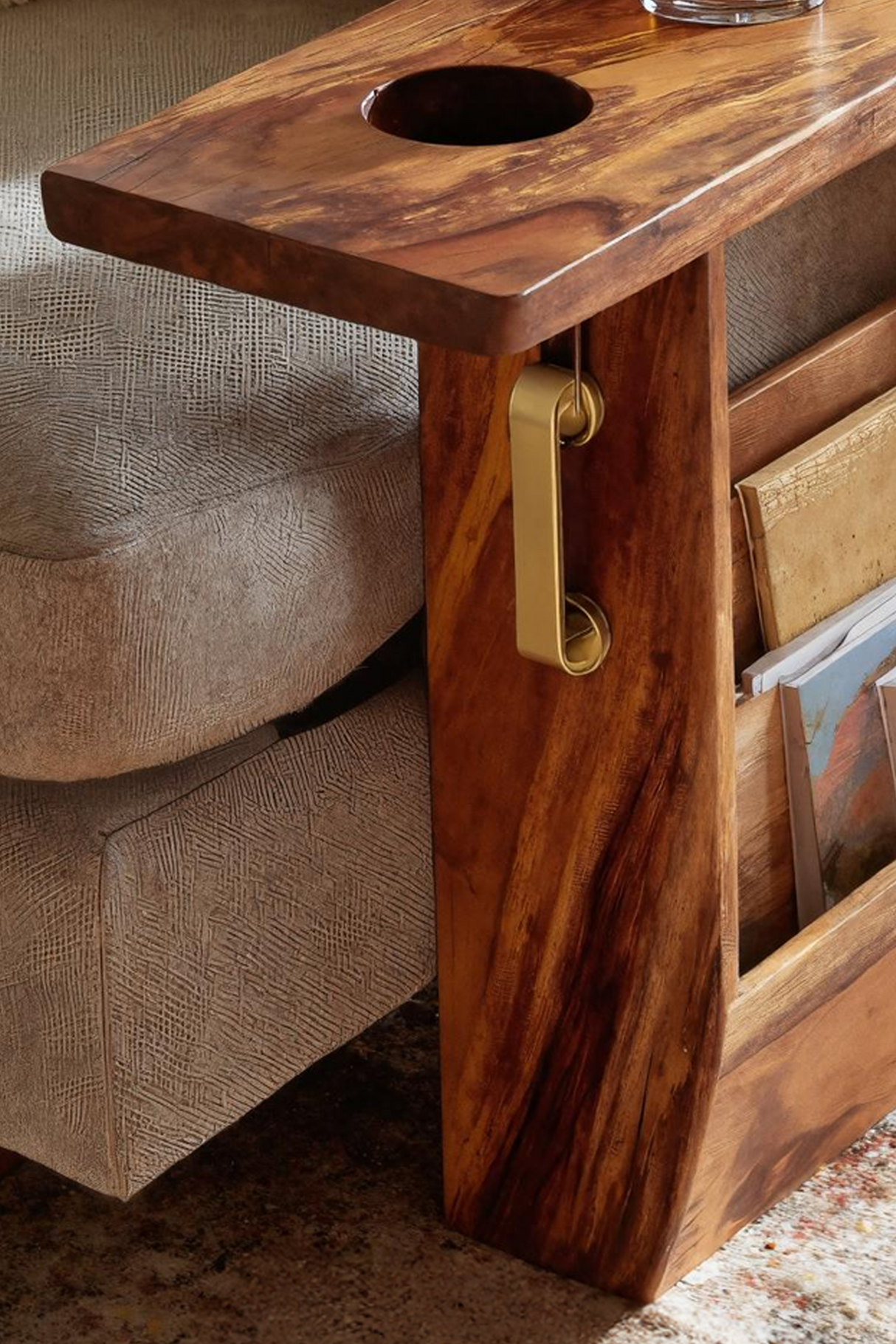 Mid Century Solid Wood Armrest For Furniture Decor