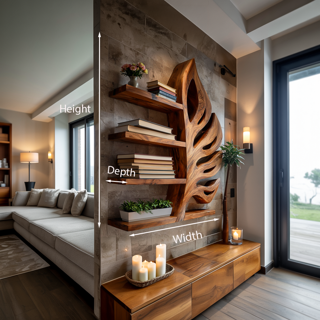 Nature Inspired Wooden Leaf Bookshelf For Modern Interior
