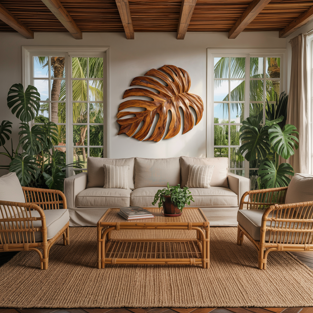 Artistic Wooden Leaf Wall Art For Living Room