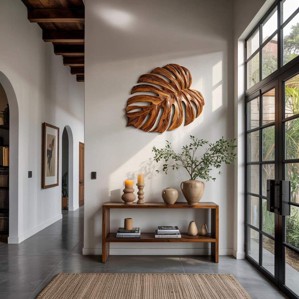 Artistic Wooden Leaf Wall Art For Living Room