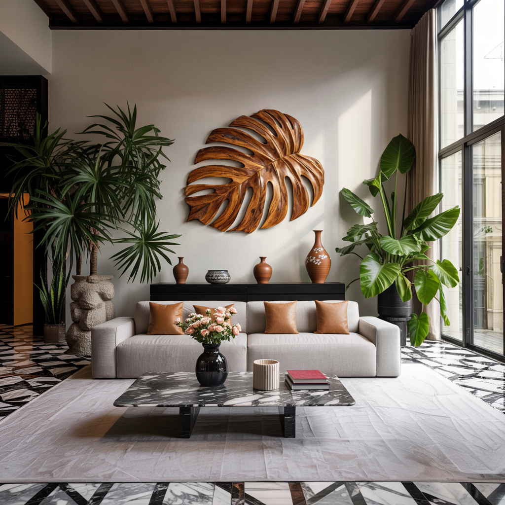 Artistic Wooden Leaf Wall Art For Living Room