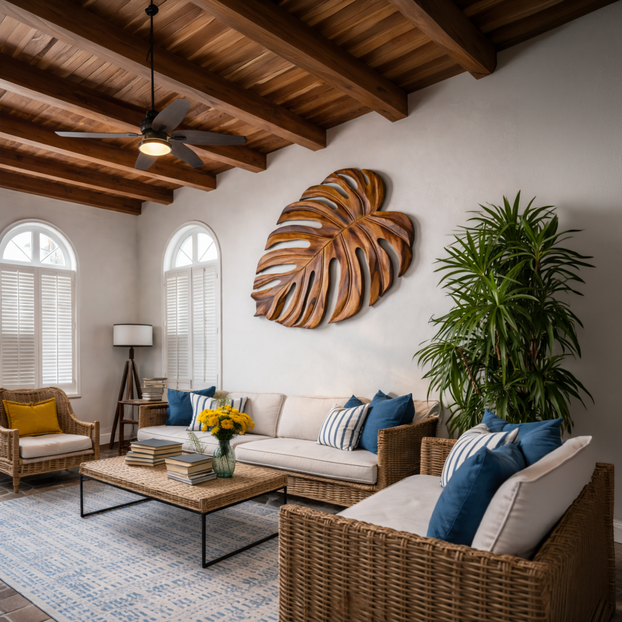 Artistic Wooden Leaf Wall Art For Living Room