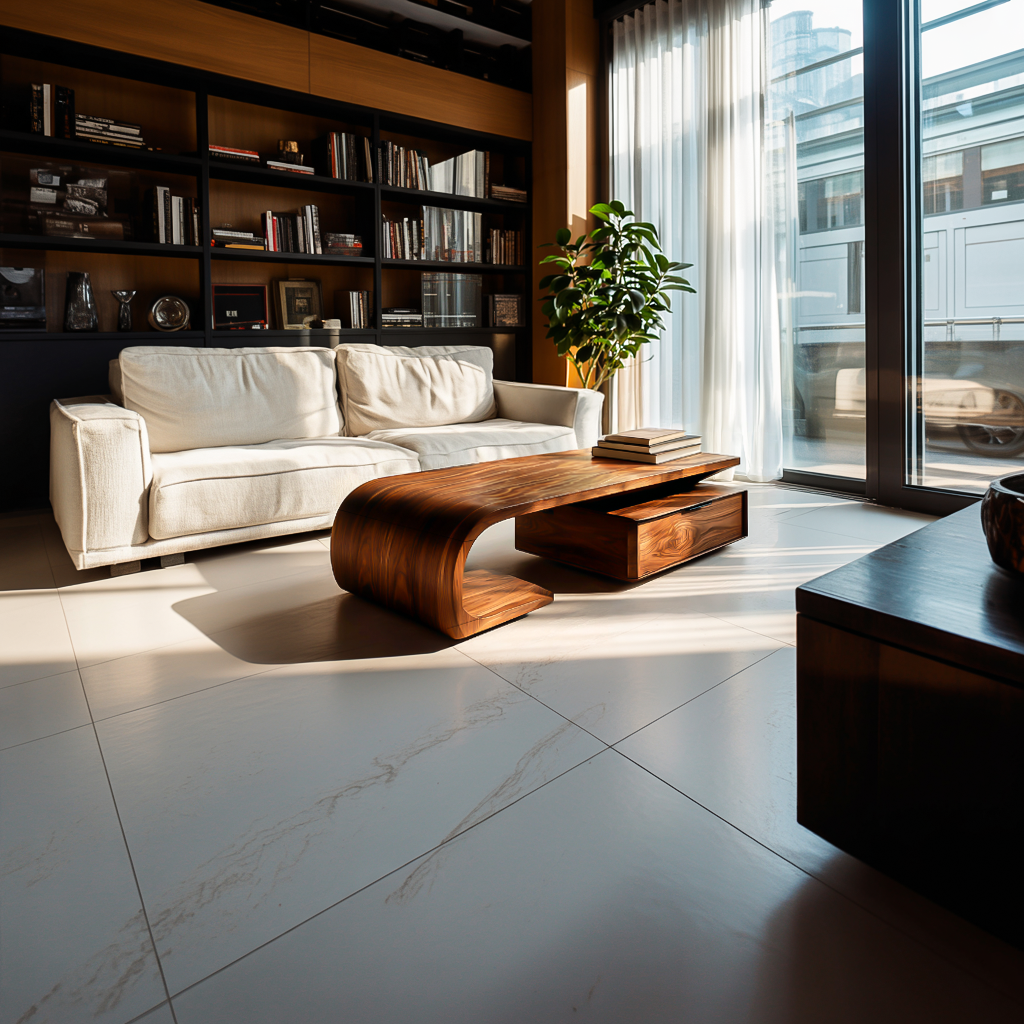 Modern Wooden Coffee Table With Storage Cabinet For Home Interior