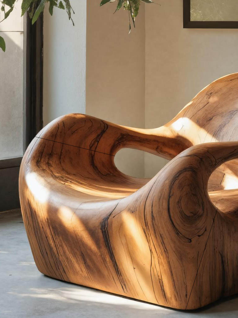 Modern Sculptural Lounge Chair For Living Room Or Reading Corner