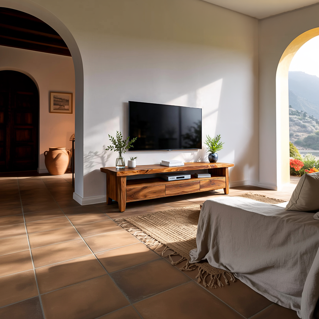 Modern Wood TV Cabinet With Drawer For Living Room