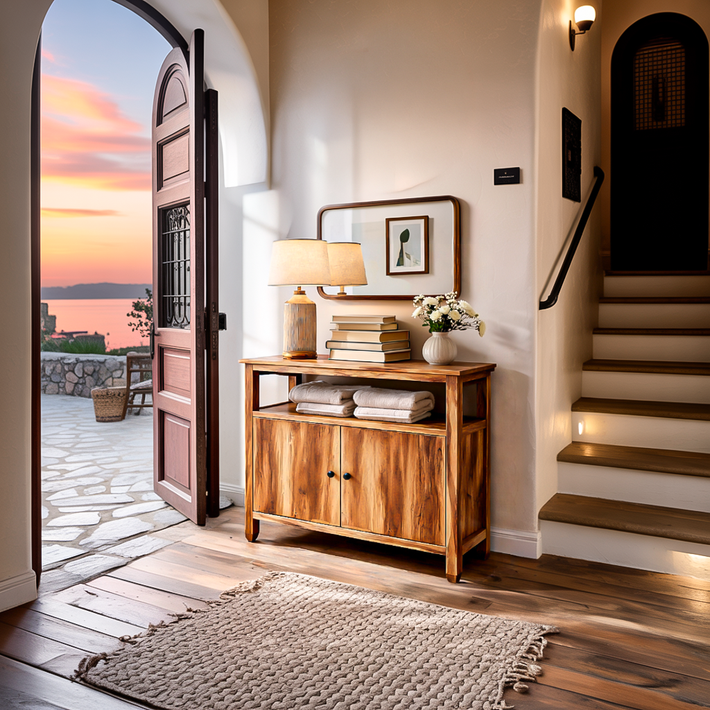 Contemporary Wooden Sideboard For Japandi Interior