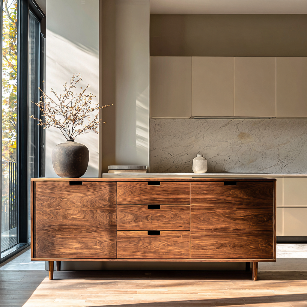 Contemporary Wooden Sideboard For Modern Living Room