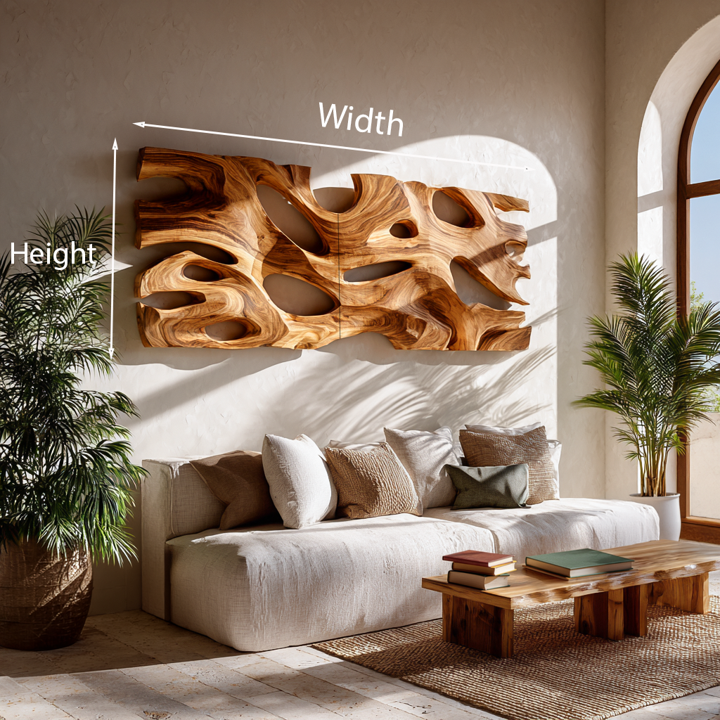 Modern Sculptural Wooden Wall Art For Living Room Decor