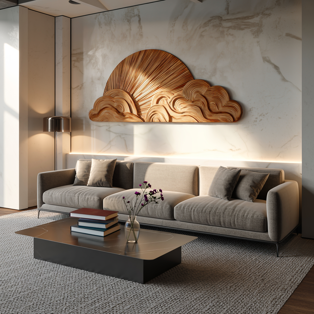 Contemporary Wooden Cloud Wall Art For Wall Decor