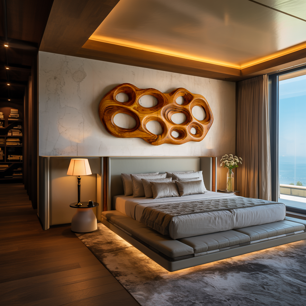 Modern Wooden Wall Art Hollow Form For Contemporary Space