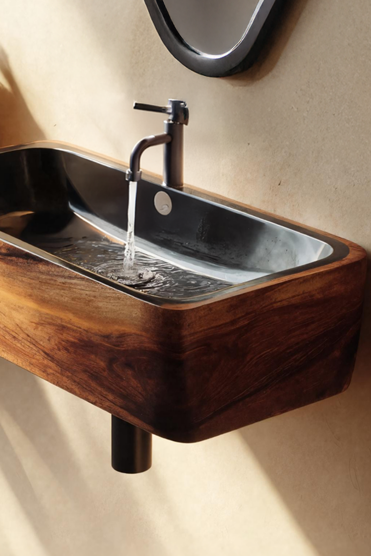 Modern Solid Wood Wash Basin For Spa Inspired Bathroom Decor