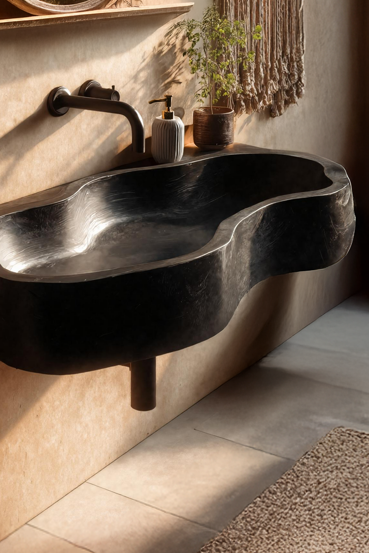 Farmhouse Solid Wood Wash Basin For Natural Bathroom Furniture Style