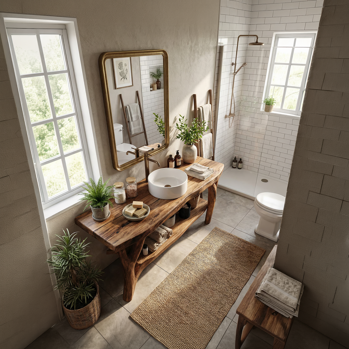 Farmhouse Live Edge Bathroom Vanity Natural Wood For Bathroom Decor