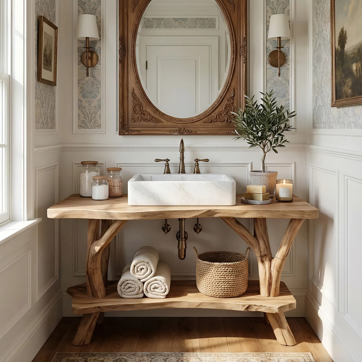 Contemporary Wooden Vanity For Luxury Bathroom Space