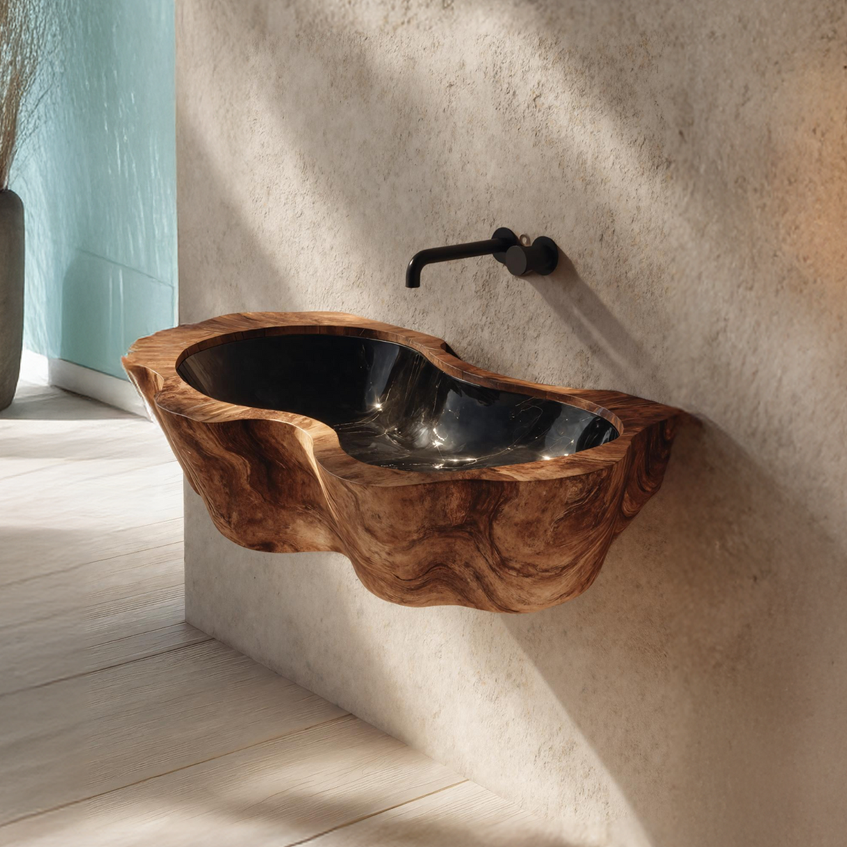 Farmhouse Live Edge Wood Vanity Sink For Natural Furniture Decor