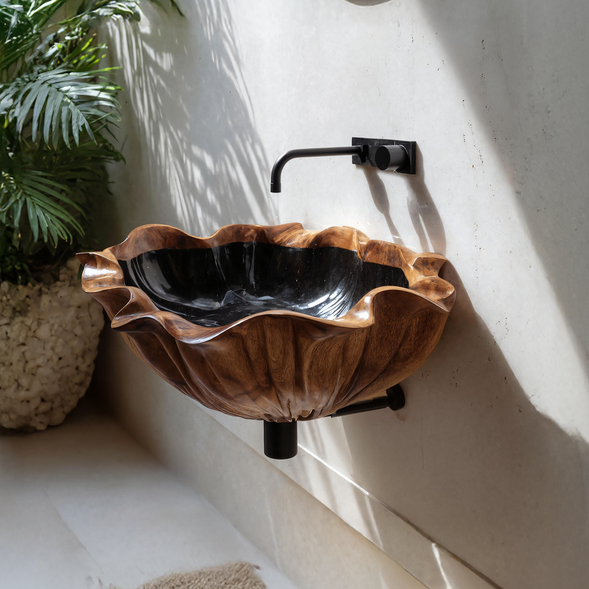 Farmhouse Live Edge Wood Vanity Sink For Timeless Bathroom Decor