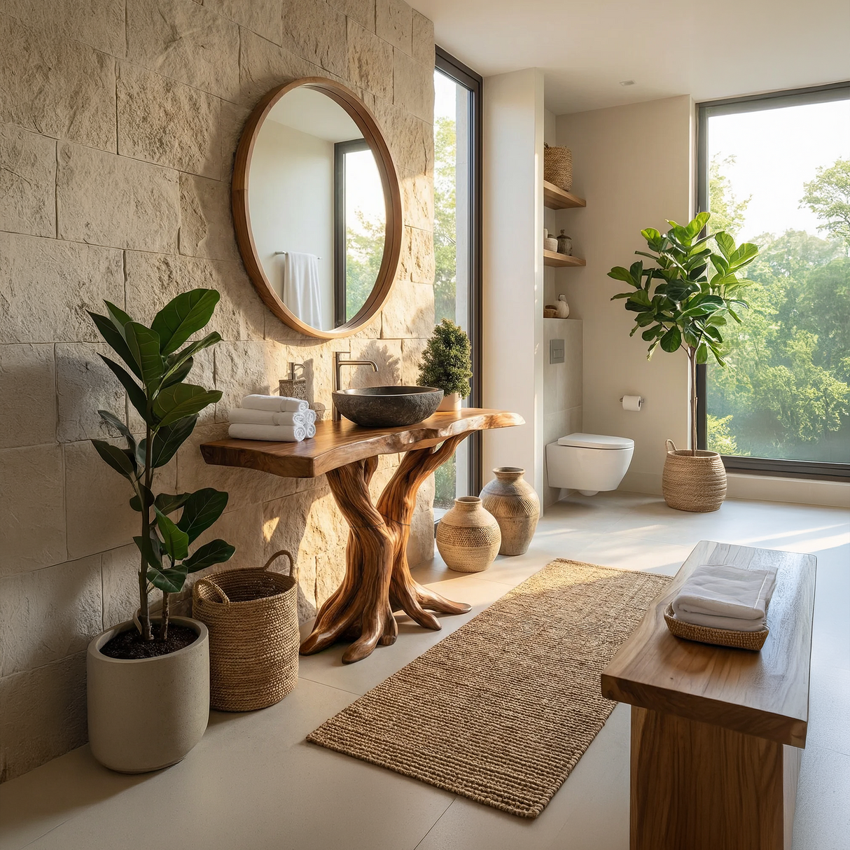 Modern Live Edge Bathroom Vanity Handmade Wood For Bathroom Decor