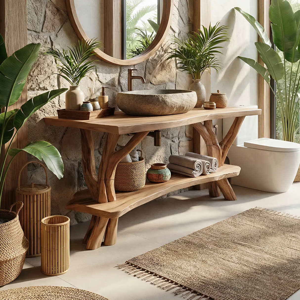 Contemporary Wooden Vanity For Luxury Bathroom Space